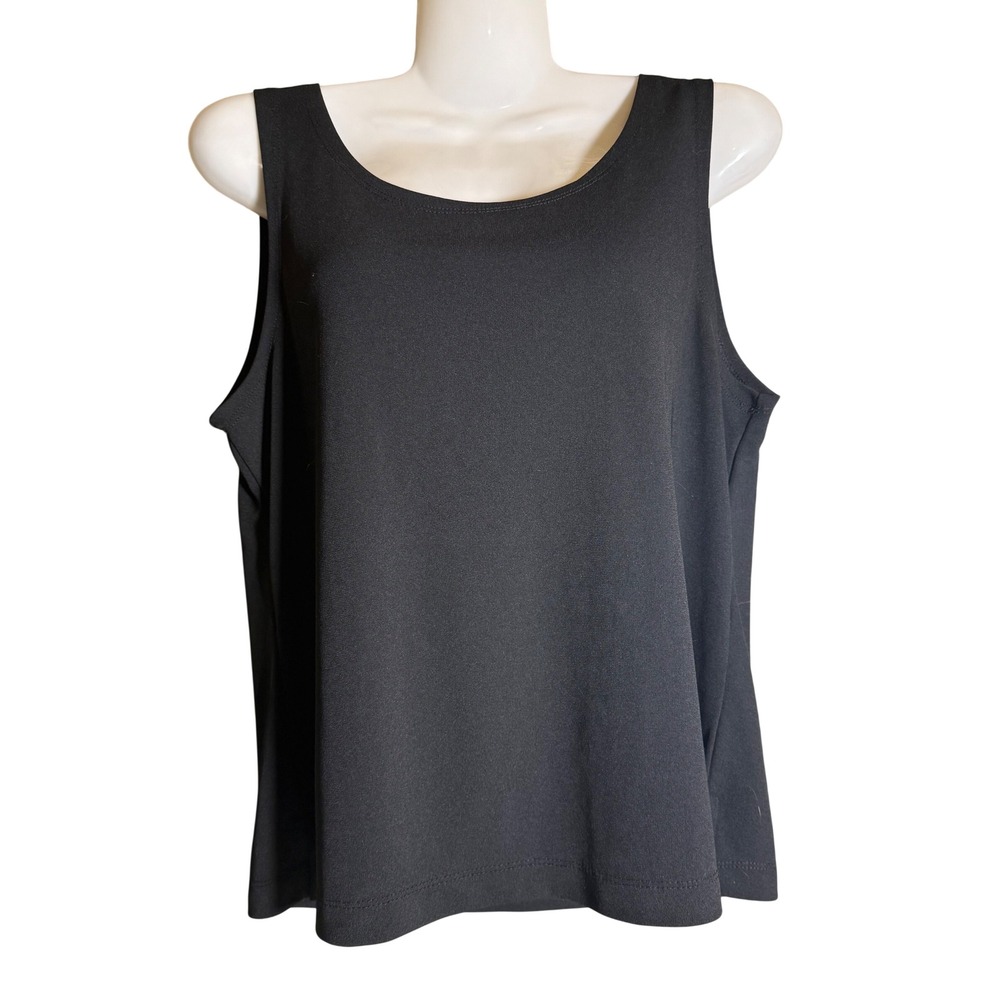 Lord & Taylor The American Petite Black Tank Top Scoop Neck Sleeveless Large